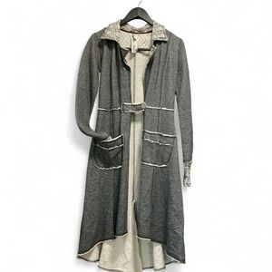 Scrapbook USA Duster Cardigan Gray Knit Longline Boho Layering Piece Goth